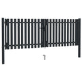 Cancello per Recinzione a Doppia Porta in Acciaio 300x100 cm Antracite