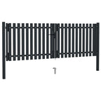 Cancello per Recinzione a Doppia Porta in Acciaio 300x125 cm Antracite