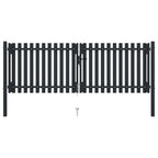 Cancello per Recinzione a Doppia Porta in Acciaio 300x125 cm Antracite