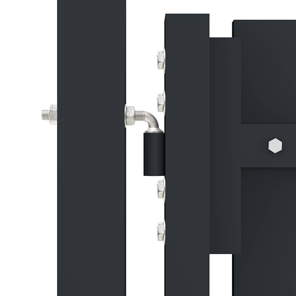 Cancello per Recinzione a Doppia Porta in Acciaio 300x125 cm Antracite