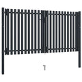 Cancello per Recinzione a Doppia Porta in Acciaio 300x150 cm Antracite