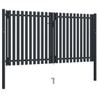 Cancello per Recinzione a Doppia Porta in Acciaio 300x150 cm Antracite