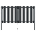 Cancello per Recinzione a Doppia Porta in Acciaio 300x150 cm Antracite