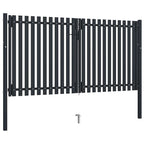 Cancello per Recinzione a Doppia Porta in Acciaio 300x175 cm Antracite