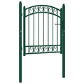 Cancello per recinzione EMMEN con parte superiore ad arco in acciaio 100x86 cm verde