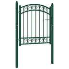 Cancello per recinzione EMMEN con parte superiore ad arco in acciaio 100x86 cm verde