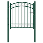 Cancello per recinzione EMMEN con parte superiore ad arco in acciaio 100x86 cm verde