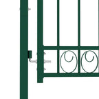 Cancello per recinzione EMMEN con parte superiore ad arco in acciaio 100x86 cm verde