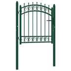 Cancello per recinzione EMMEN con punte in acciaio 103x97 cm verde