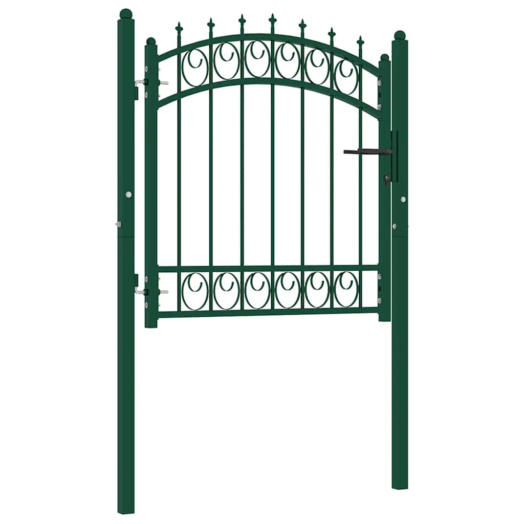 Cancello per recinzione EMMEN con punte in acciaio 103x97 cm verde