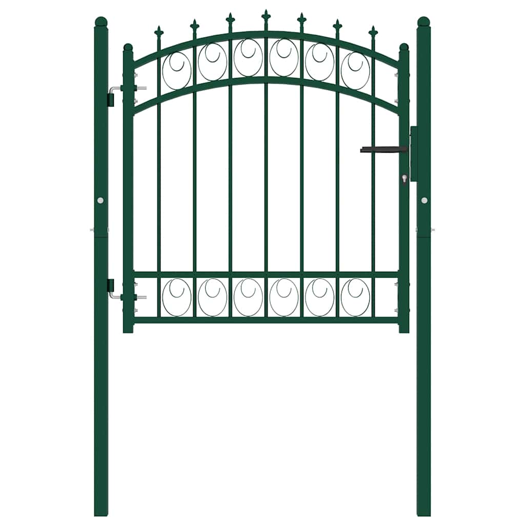 Cancello per recinzione EMMEN con punte in acciaio 103x97 cm verde