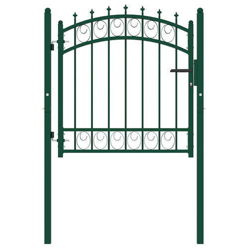 Cancello per recinzione EMMEN con punte in acciaio 103x97 cm verde