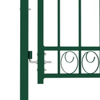 Cancello per recinzione EMMEN con punte in acciaio 103x97 cm verde