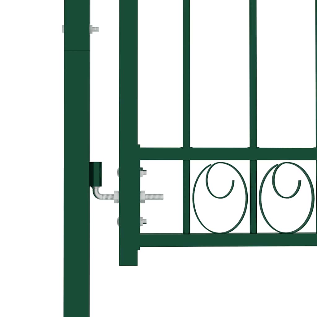 Cancello per recinzione EMMEN con punte in acciaio 103x97 cm verde