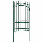 Cancello per recinzione EMMEN con punte in acciaio 103x134,5 cm verde