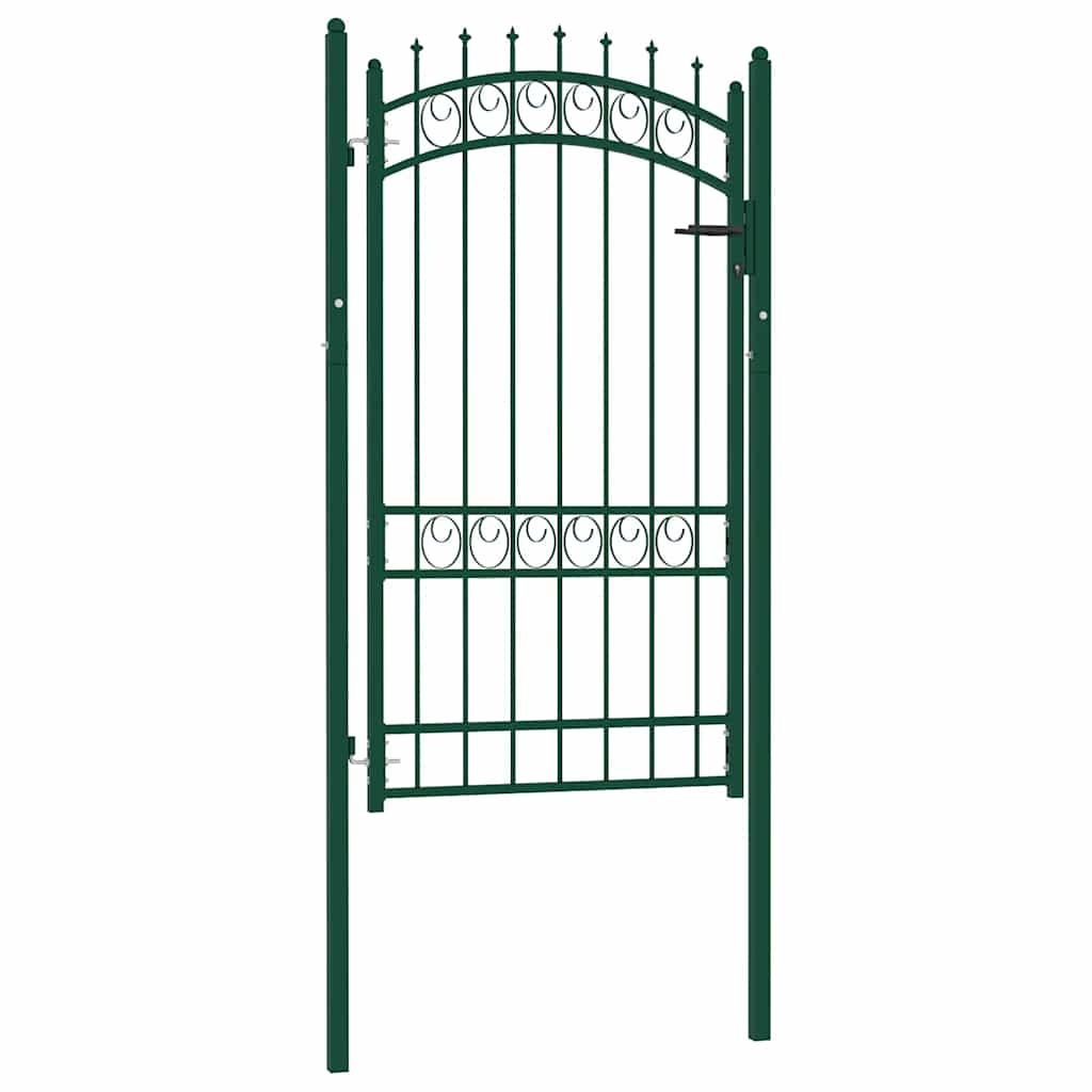 Cancello per recinzione EMMEN con punte in acciaio 103x134,5 cm verde