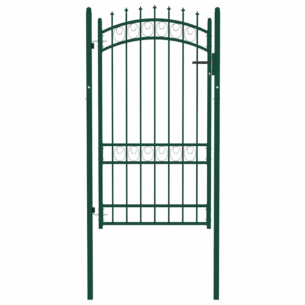 Cancello per recinzione EMMEN con punte in acciaio 103x134,5 cm verde