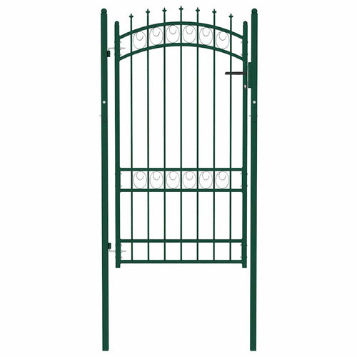 Cancello per recinzione EMMEN con punte in acciaio 103x134,5 cm verde