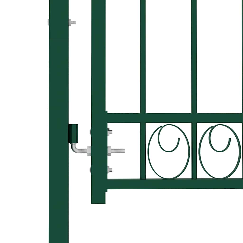 Cancello per recinzione EMMEN con punte in acciaio 103x134,5 cm verde