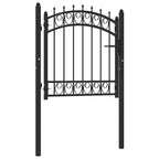 Cancello per recinzione EMMEN con punte in acciaio 103x97 cm Nero