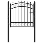 Cancello per recinzione EMMEN con punte in acciaio 103x97 cm Nero