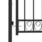 Cancello per recinzione EMMEN con punte in acciaio 103x97 cm Nero