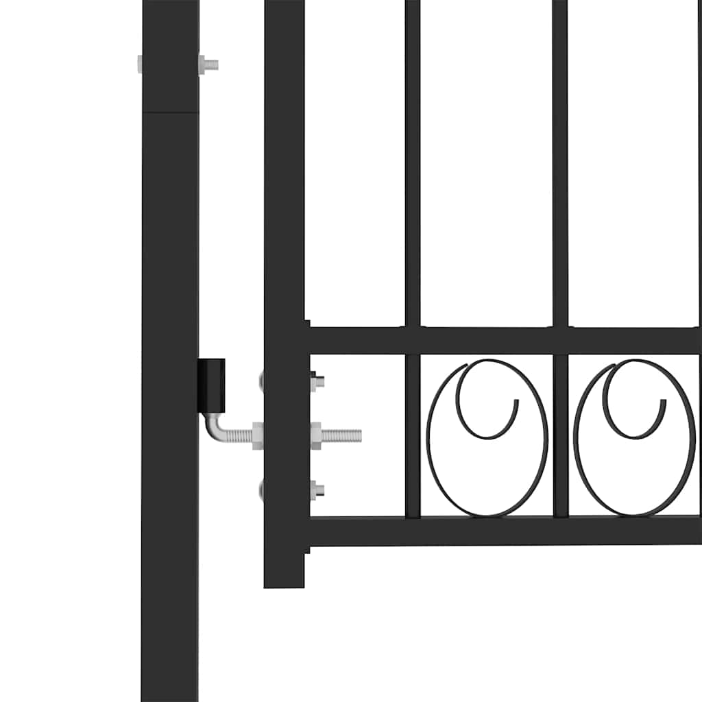 Cancello per recinzione EMMEN con punte in acciaio 103x97 cm Nero