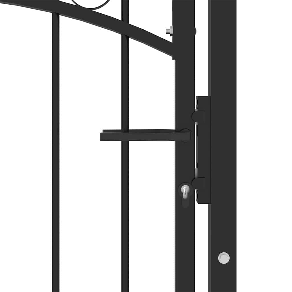 Cancello per recinzione EMMEN con punte in acciaio 103x97 cm Nero
