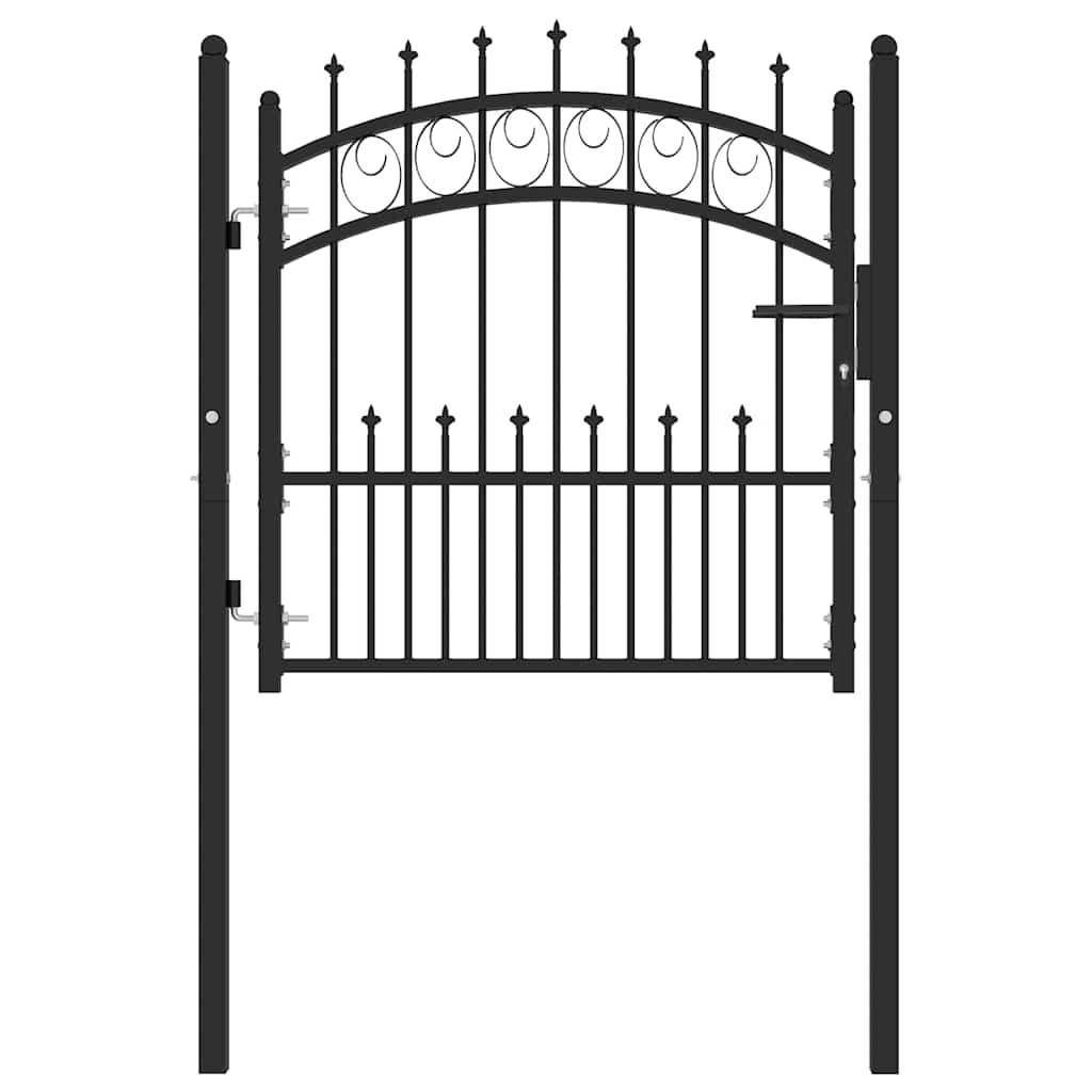 Cancello per recinzione EMMEN con punte in acciaio 104x87 cm Nero