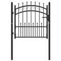 Cancello per recinzione EMMEN con punte in acciaio 104x87 cm Nero