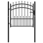 Cancello per recinzione EMMEN con punte in acciaio 104x87 cm Nero