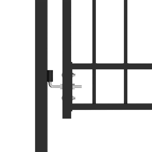 Cancello per recinzione EMMEN con punte in acciaio 104x87 cm Nero