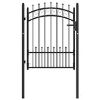 Cancello per recinzione EMMEN con punte in acciaio 104x109,5 cm Nero
