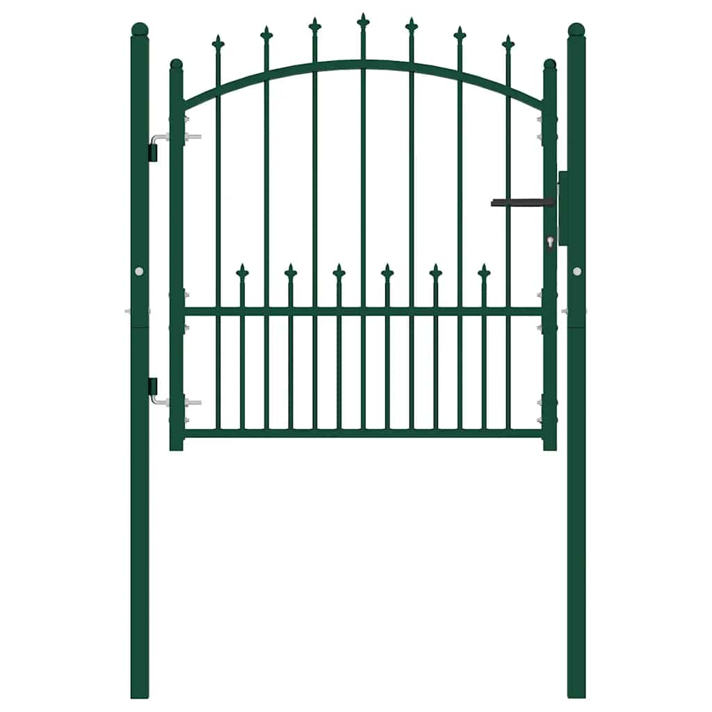 Cancello per recinzione EMMEN con punte in acciaio 104x97 cm verde