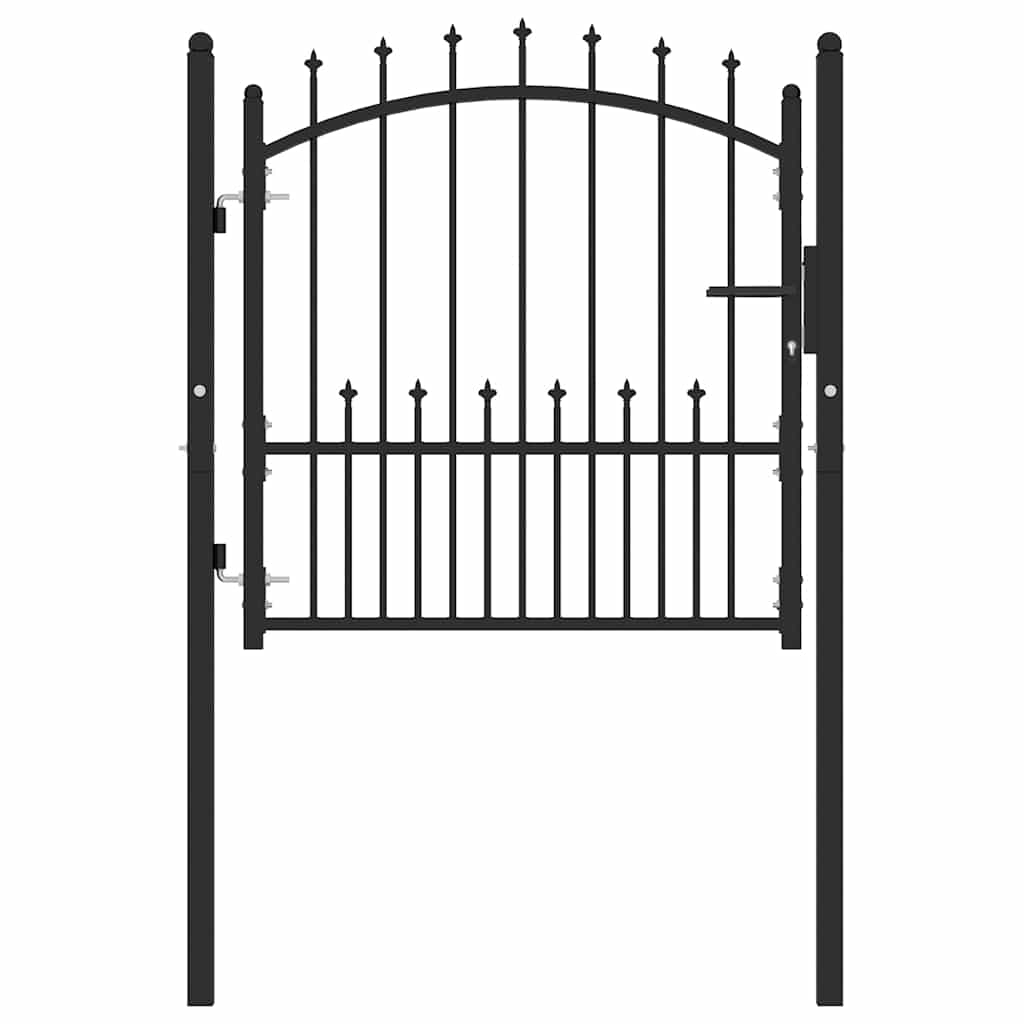 Cancello per recinzione EMMEN con punte in acciaio 104x97 cm Nero