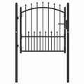 Cancello per recinzione EMMEN con punte in acciaio 104x97 cm Nero