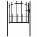 Cancello per recinzione EMMEN con punte in acciaio 104x97 cm Nero