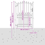 Cancello della recinzione EMMEN con punte 100 x 200 cm