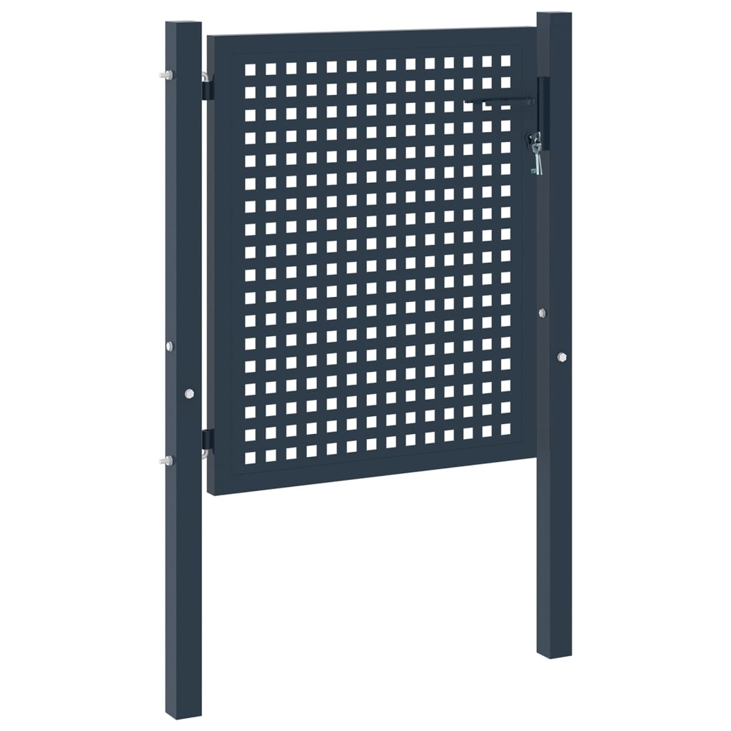 Cancello per recinzione antracite 102x75 cm in acciaio zincato