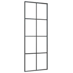 Porta Scorrevole in Alluminio e Vetro ESG 76x205 cm Nera