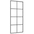 Porta Scorrevole in Vetro ESG e Alluminio 90x205 cm Nera
