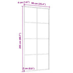 Porta Scorrevole in Vetro ESG e Alluminio 90x205 cm Nera