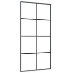 Porta Scorrevole in Vetro ESG e Alluminio 102,5x205 cm Nera
