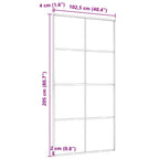 Porta Scorrevole in Vetro ESG e Alluminio 102,5x205 cm Nera