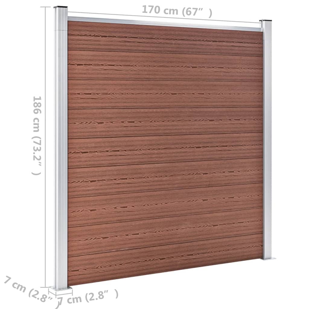 Recinzione da Giardino in WPC 872x186 cm Marrone