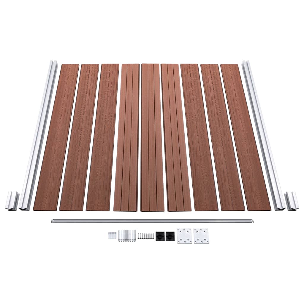 Recinzione da Giardino in WPC 1564x186 cm Marrone