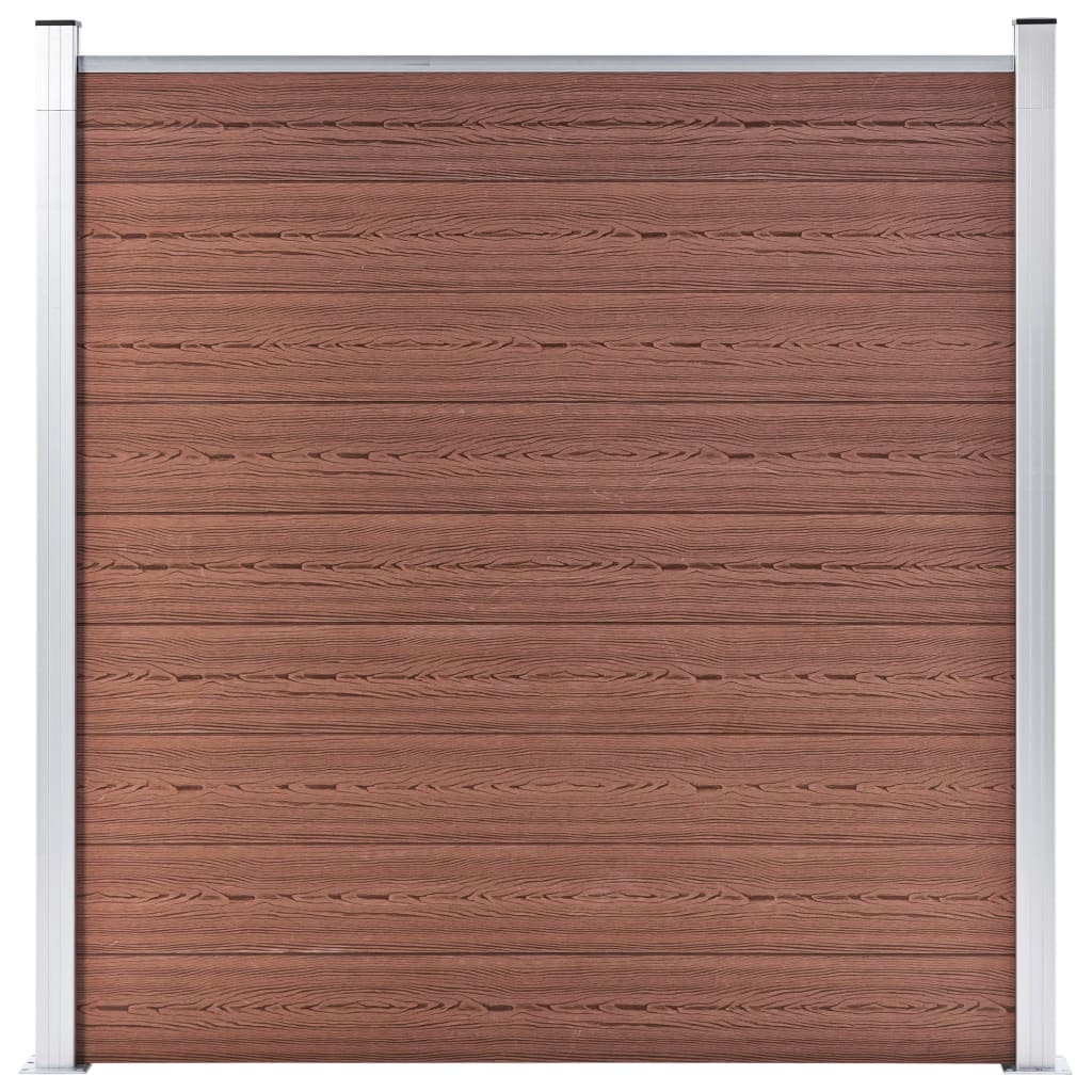 Pannello Recinzione WPC 2 Quadrati 1 Inclinato 446x186cm Marrone
