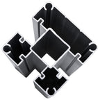 Pannello Recinzione WPC 2 Quadrati 1 Inclinato 446x186cm Marrone