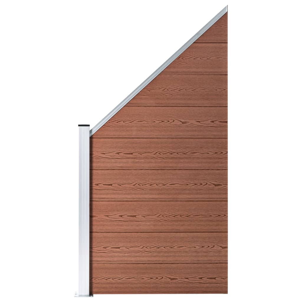 Pannello Recinzione WPC 3 Quadrati 1 Inclinato 619x186cm Marrone