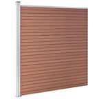 Pannello Recinzione WPC 4 Quadrati 1 Inclinato 792x186cm Marrone